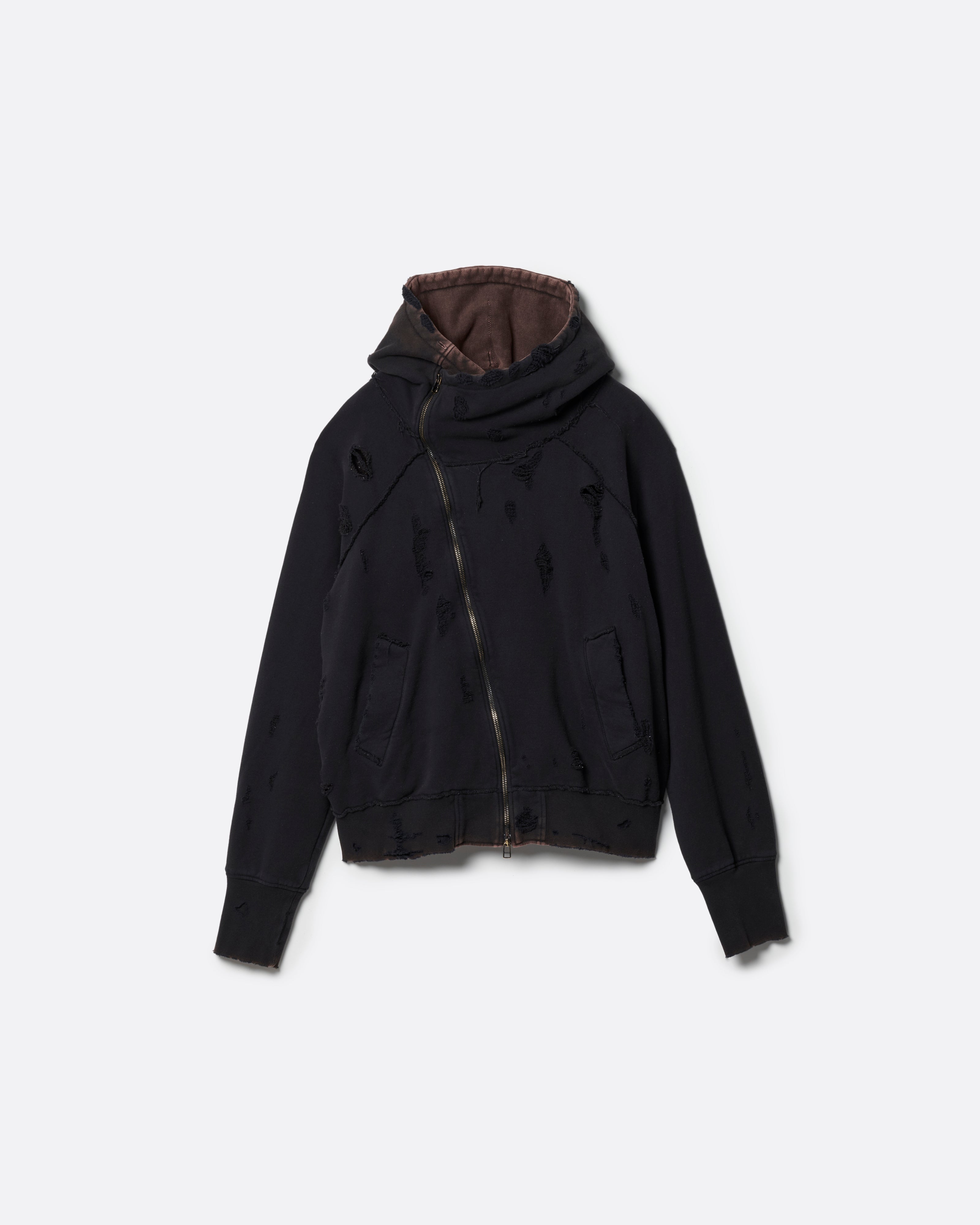 SLANT ZIP DAMAGED PARKA .13【RUSTY BLACK】 – SUBLATIONS