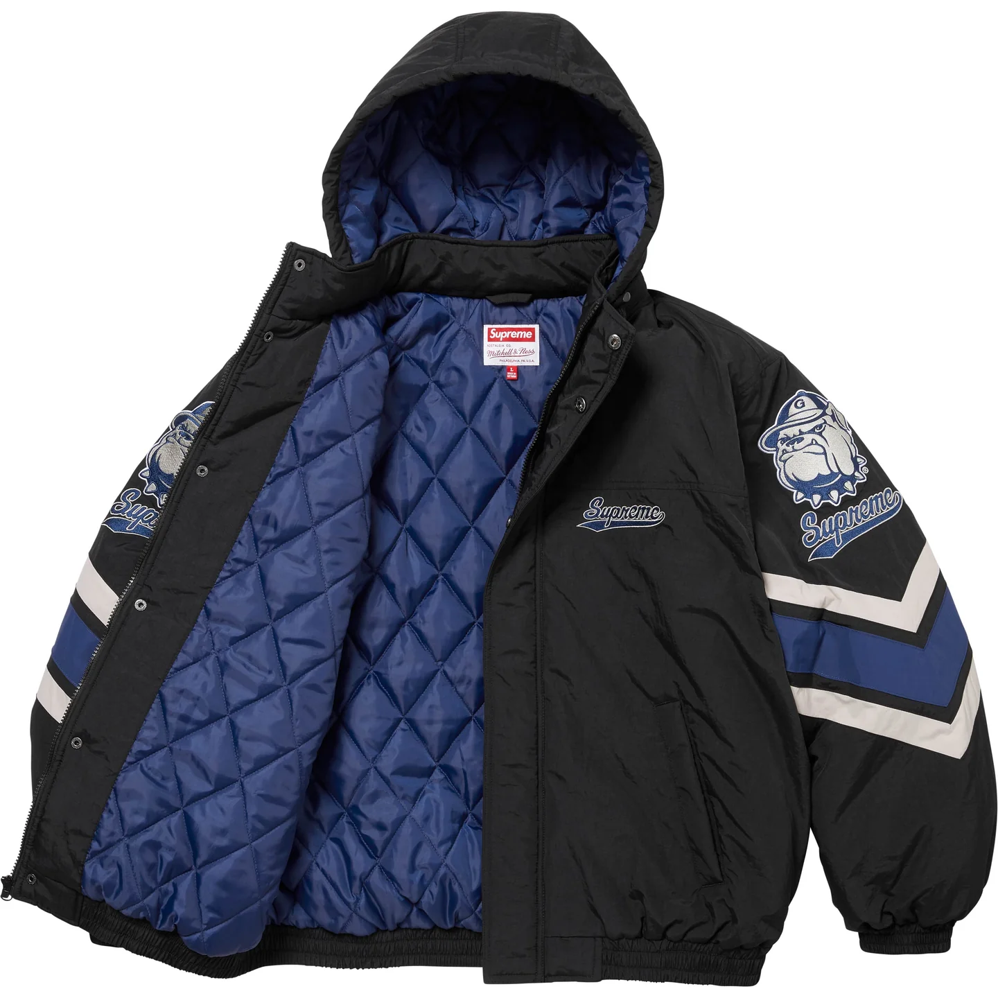 Supreme®/Mitchell & Ness® NCAA Hooded Stadium Jacket | Supreme 24fw