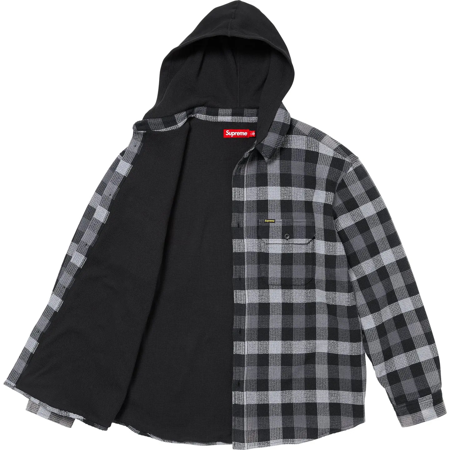 Waffle Plaid Hooded Shirt | Supreme 24fw