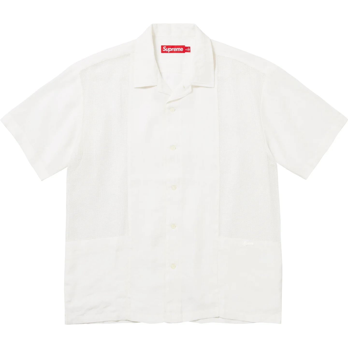 Mesh Panel Linen S/S Shirt | Supreme 24ss