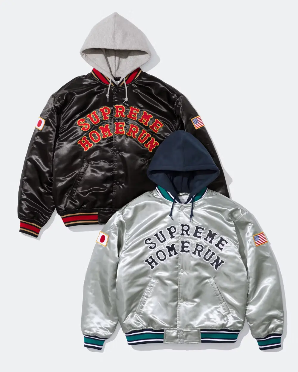 Supreme®/Homerun Satin Hooded Varsity Jacket | Supreme 25ss