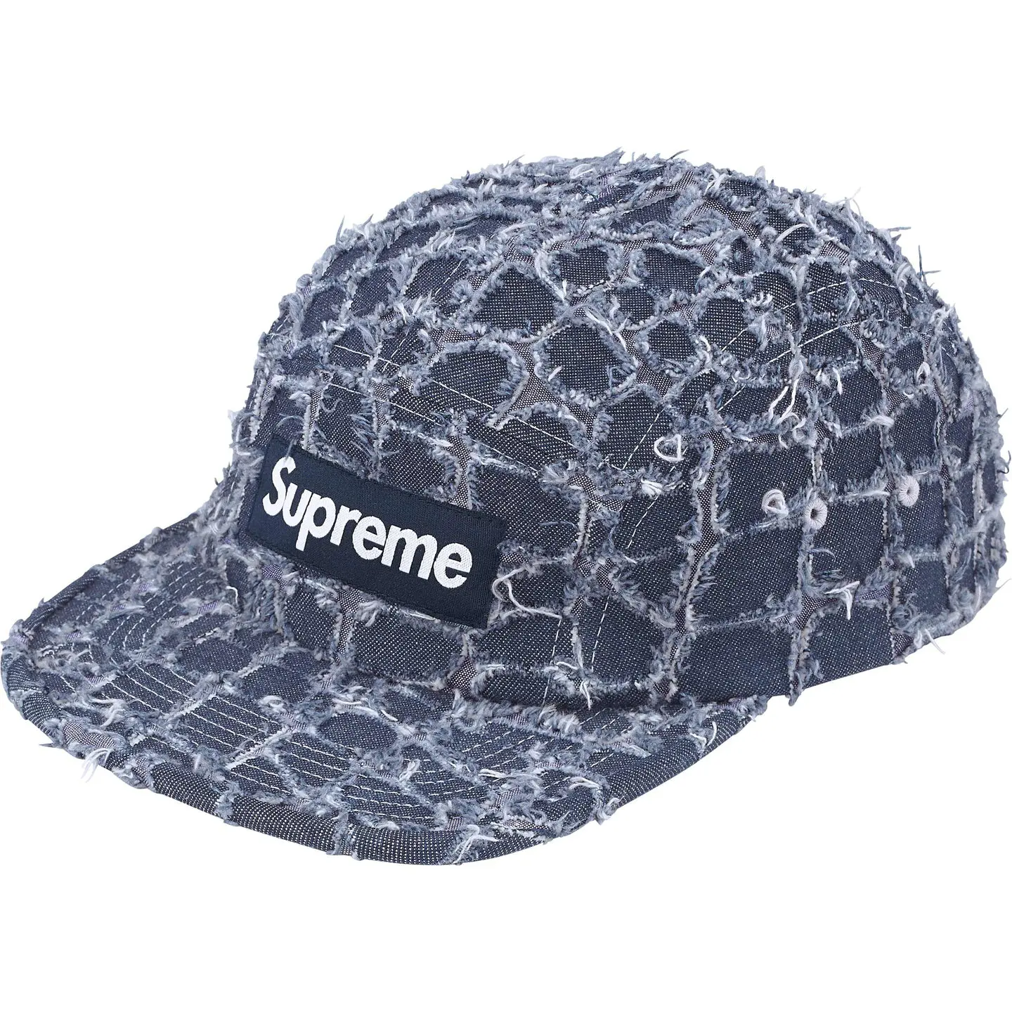 Frayed Croc Denim Camp Cap | Supreme 25ss