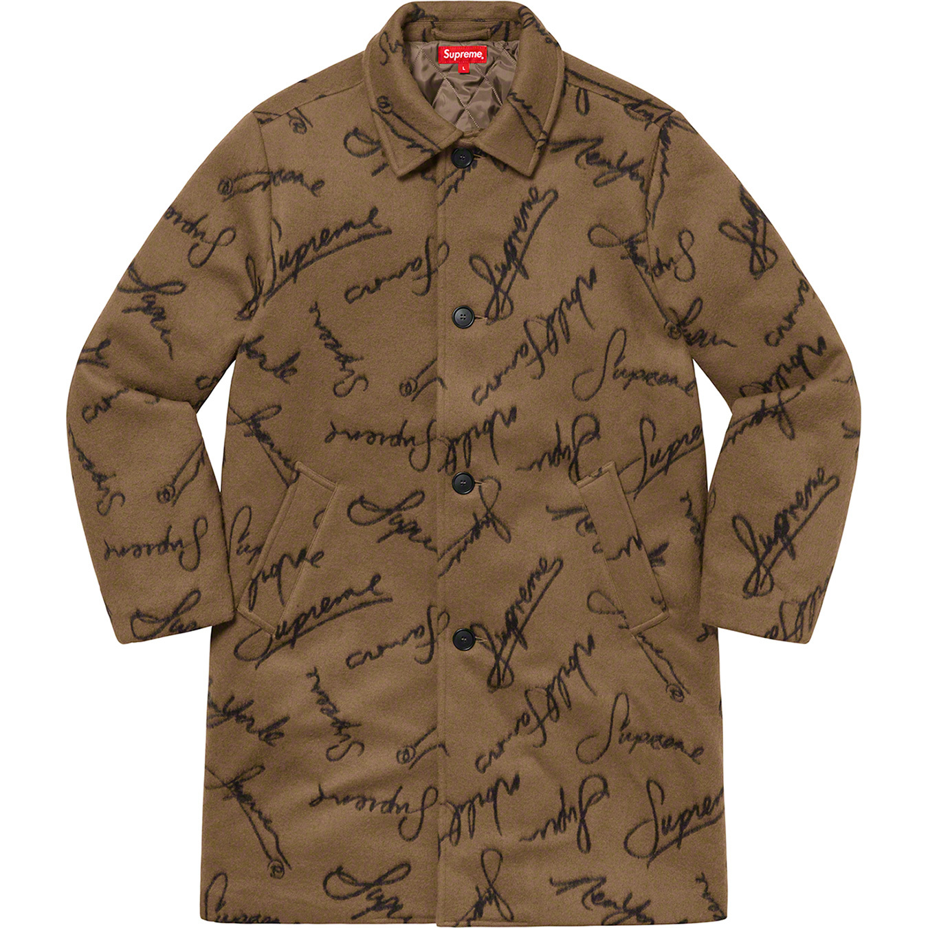 Script Logos Wool Overcoat | Supreme 20fw