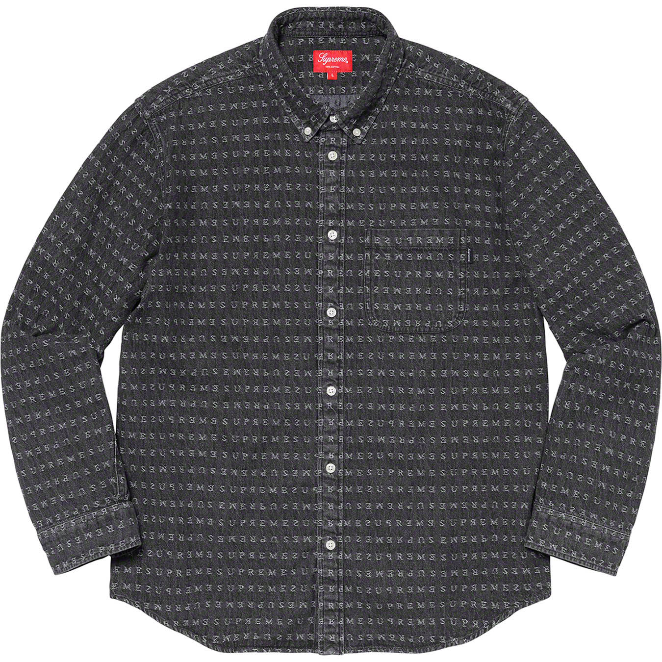 Jacquard Logos Denim Shirt | Supreme 20ss
