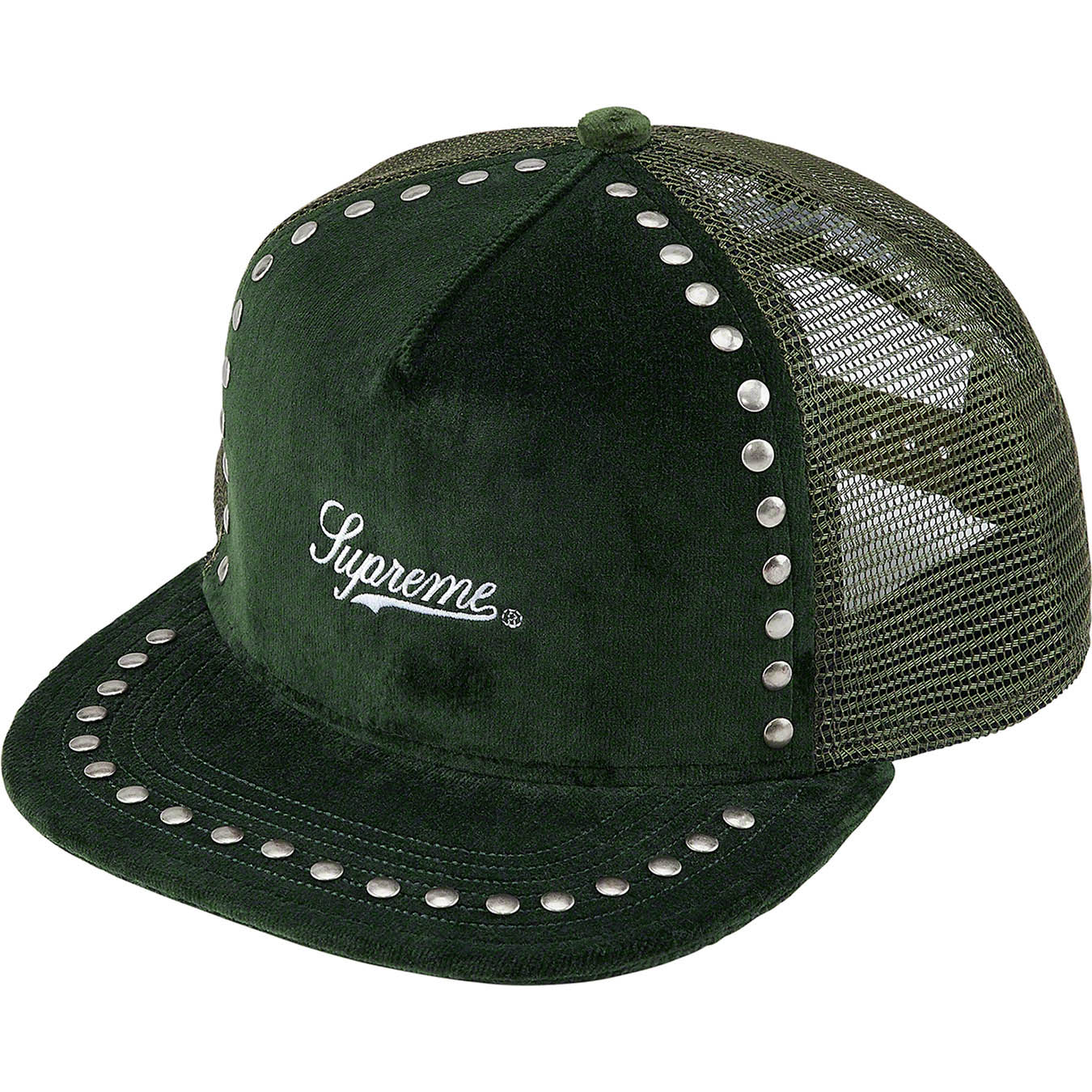 Studded Velvet Mesh Back 5-Panel | Supreme 21fw