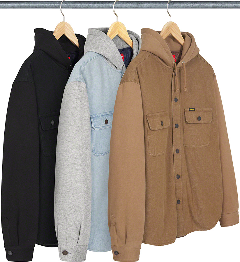 Fleece Hooded Denim Shirt | Supreme 22fw