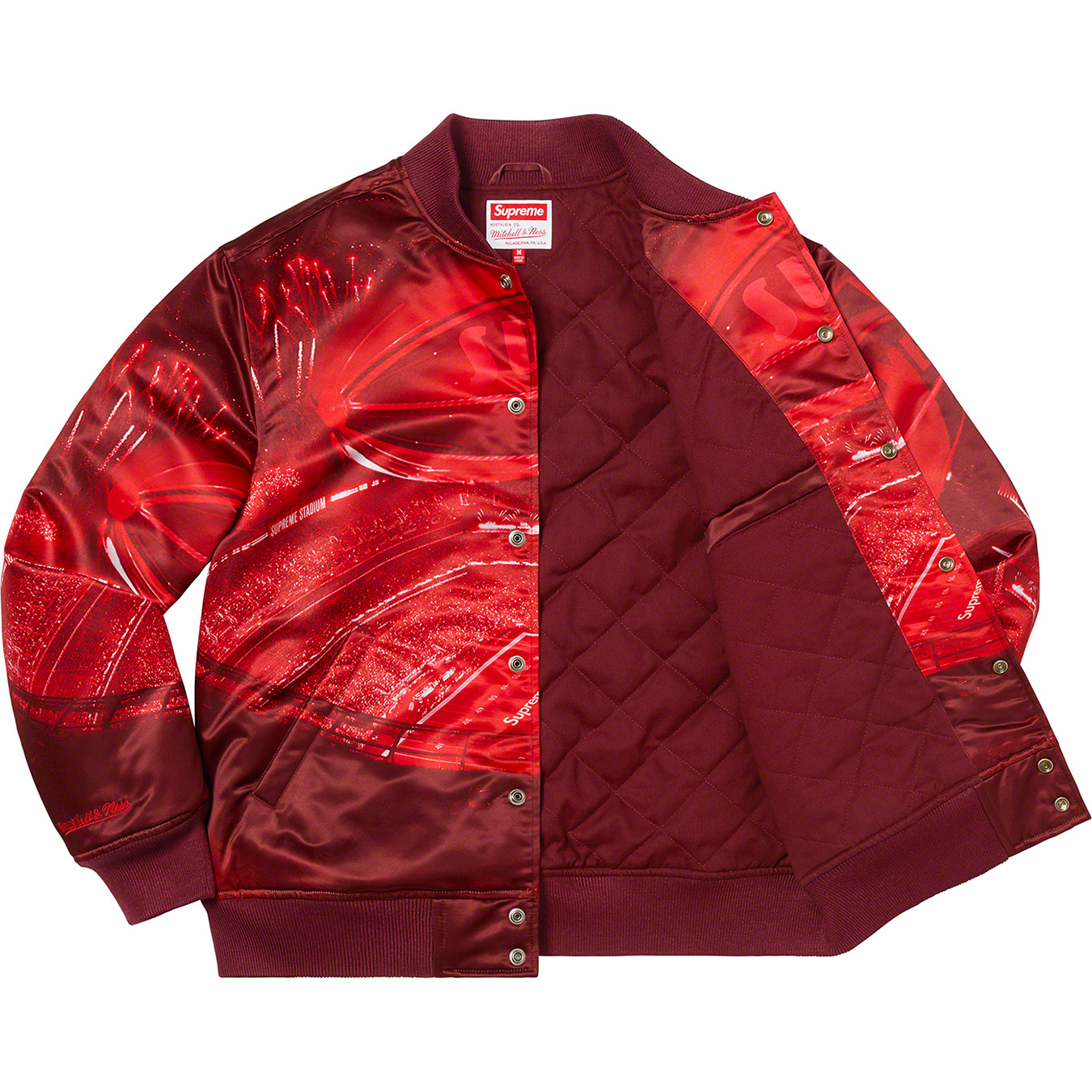 Supreme®/Mitchell & Ness® Stadium Satin Varsity Jacket | Supreme 22ss