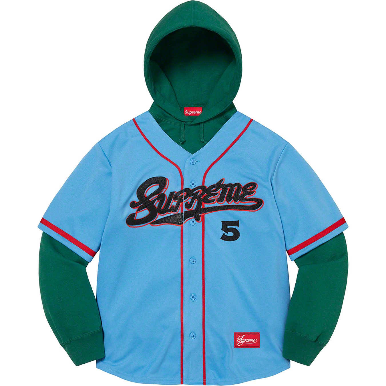 Baseball Jersey Hooded Sweatshirt | Supreme 22ss