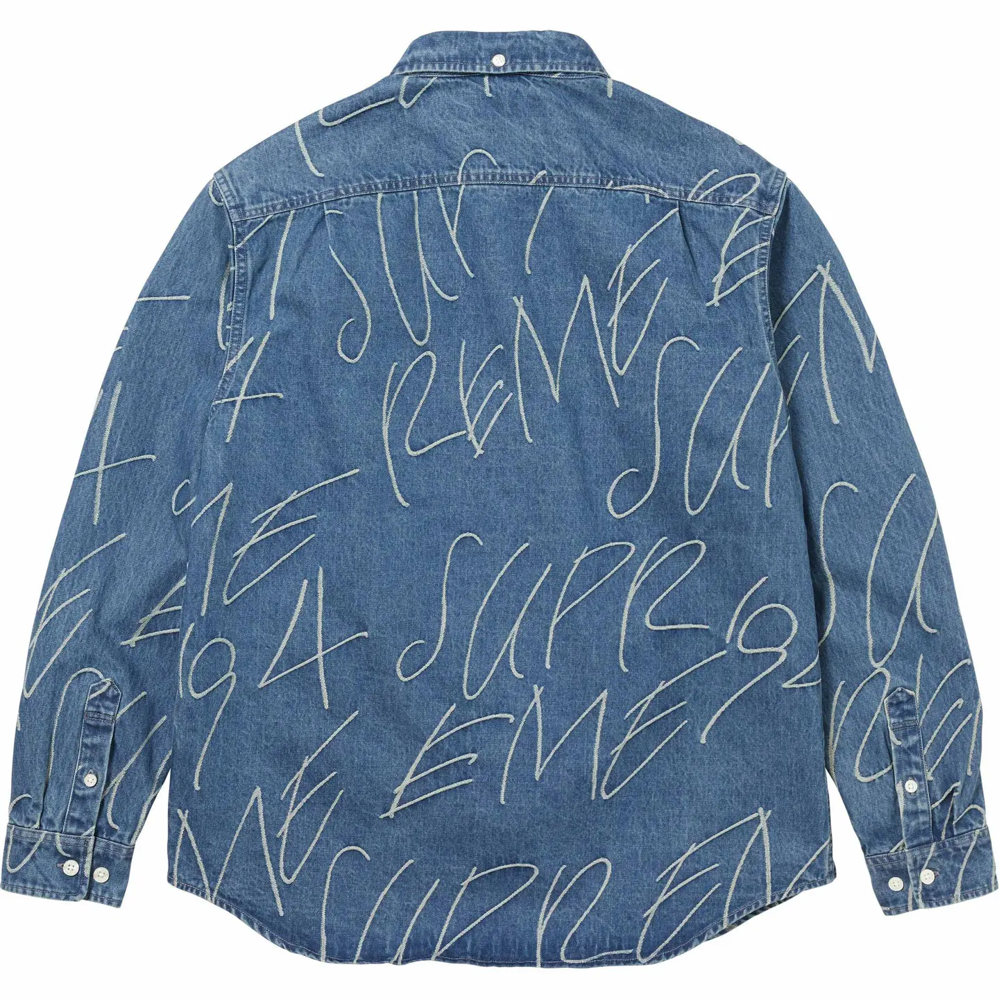 Handwriting Jacquard Denim Shirt | Supreme 23fw