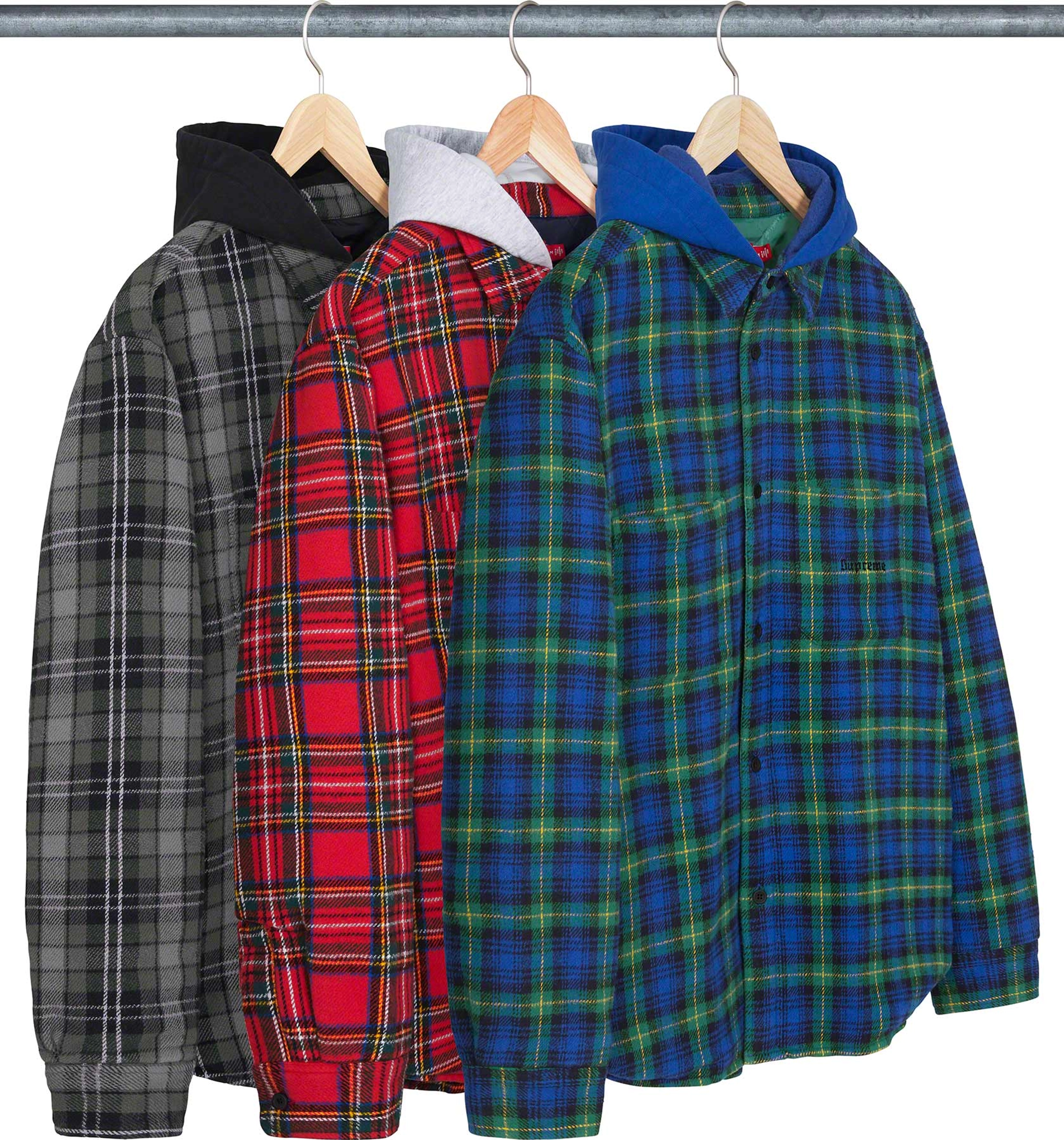 Tartan Flannel Hooded Shirt | Supreme 23fw