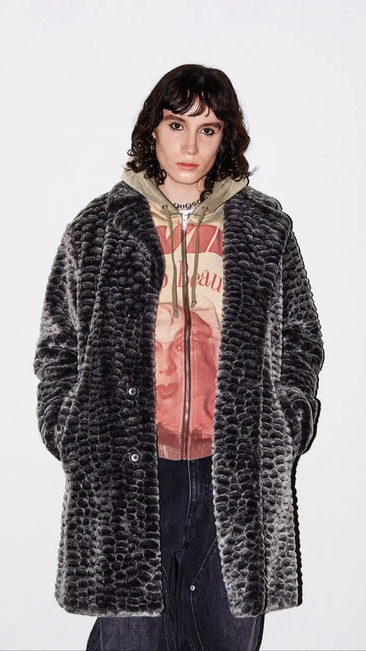 Croc Faux Fur Overcoat | Supreme 23ss