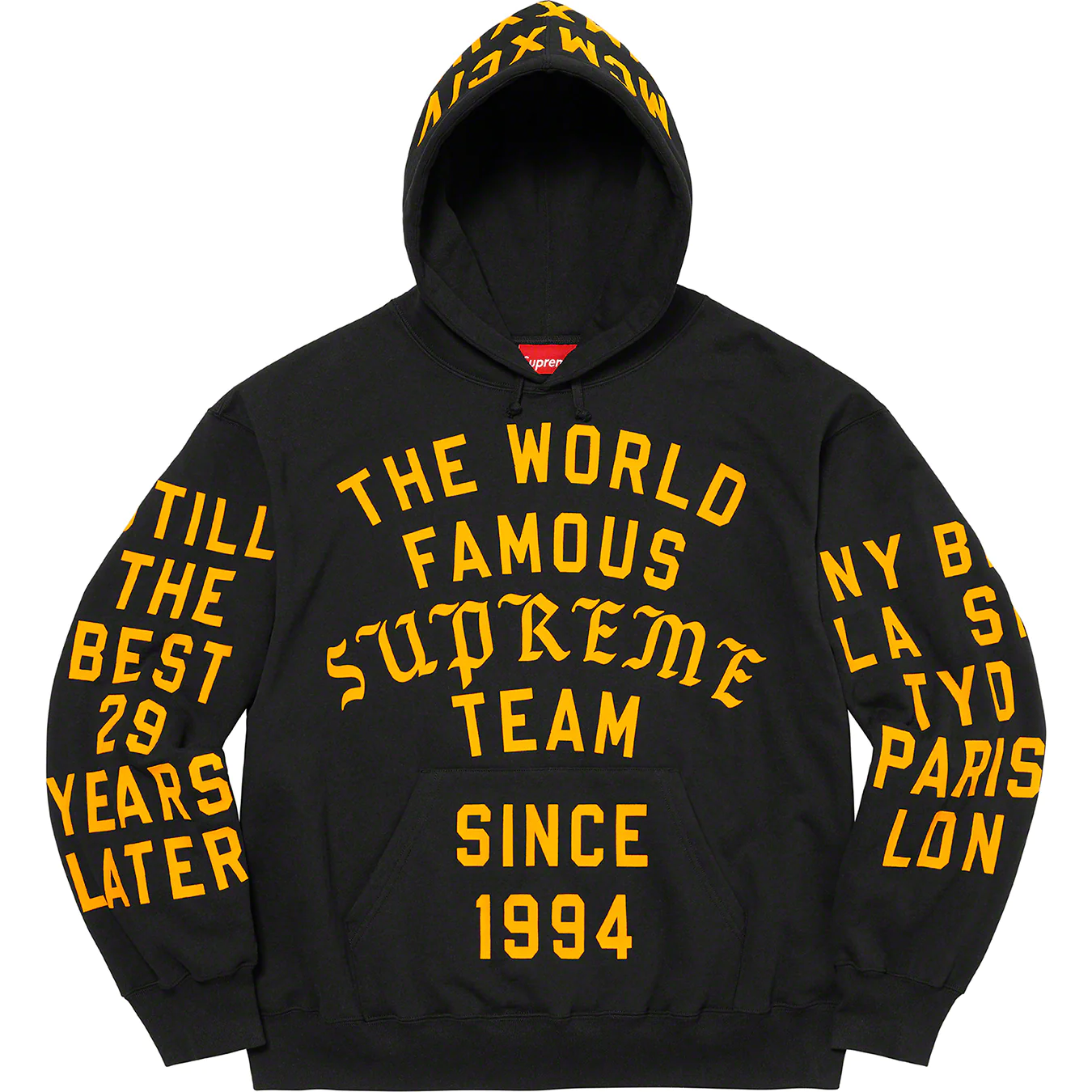 Supreme Team Flocked Hooded Sweatshirt | Supreme 23ss