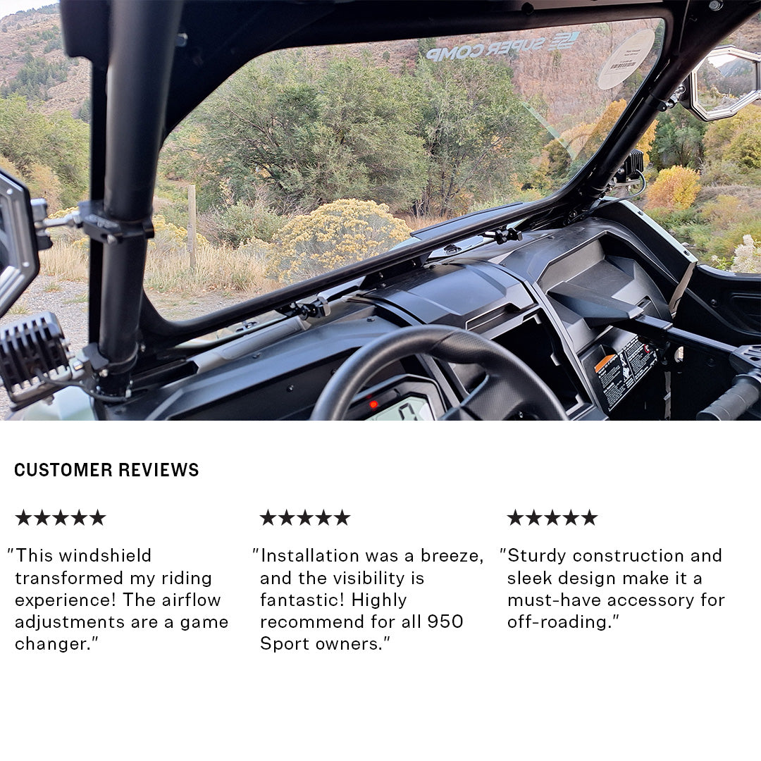 Kawasaki KRX Vented Front Windshield | Adjustable Airflow | Made