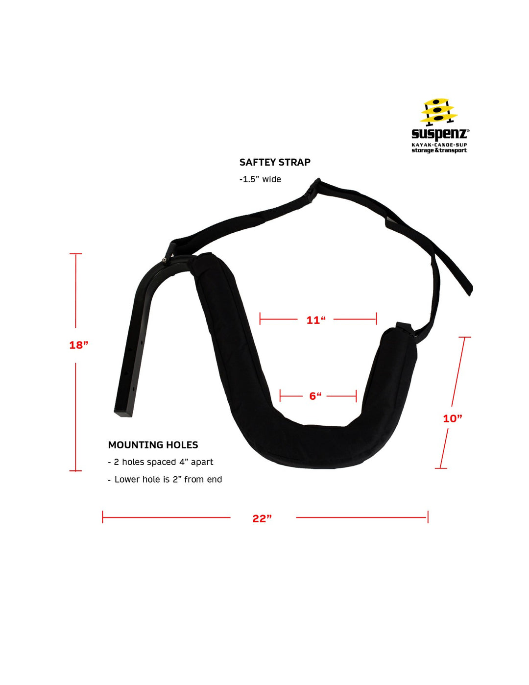 Kayak/Paddleboard Storage Wall Racks | TieYak® Z-Rack - Suspenz