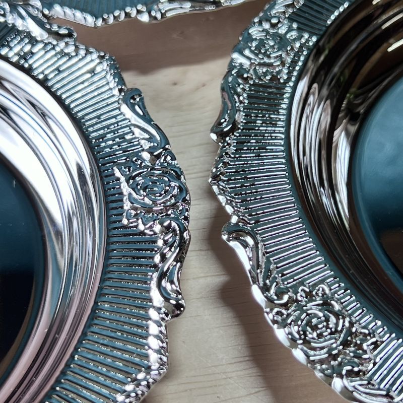 純喫茶 ステンレス製コースター 大きめ 薔薇 花柄 1枚