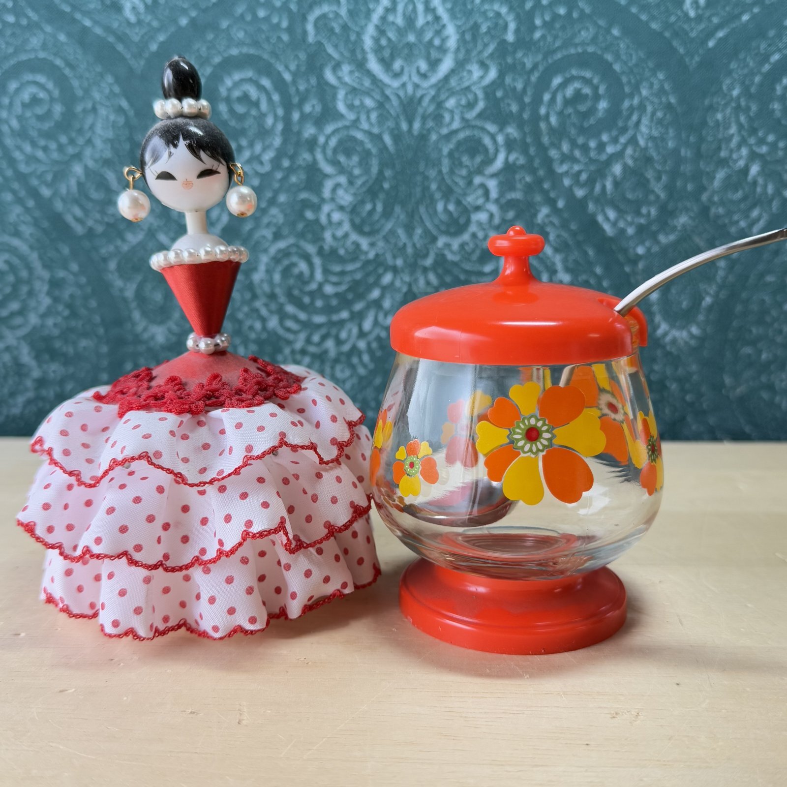 ニッスイ工業 砂糖入れ FK型 花柄ガラスのシュガーポット