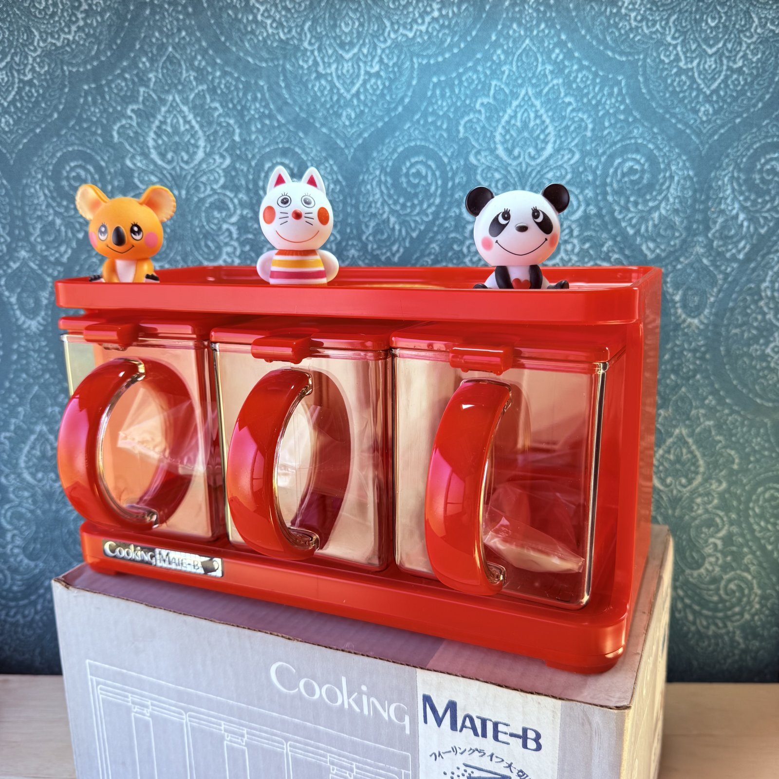 アスベル cookingmate－B 三連調味料ケース レッド